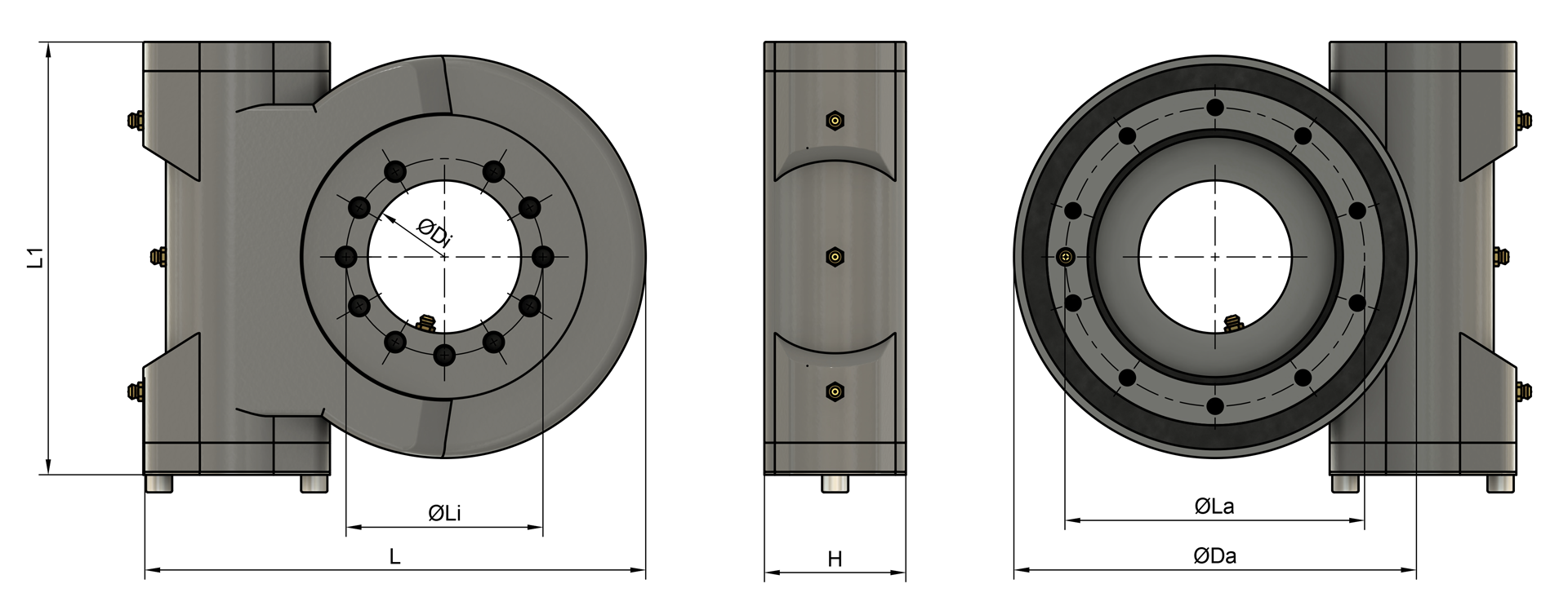 Schwenkantrieb schematisch schwere Ausführung