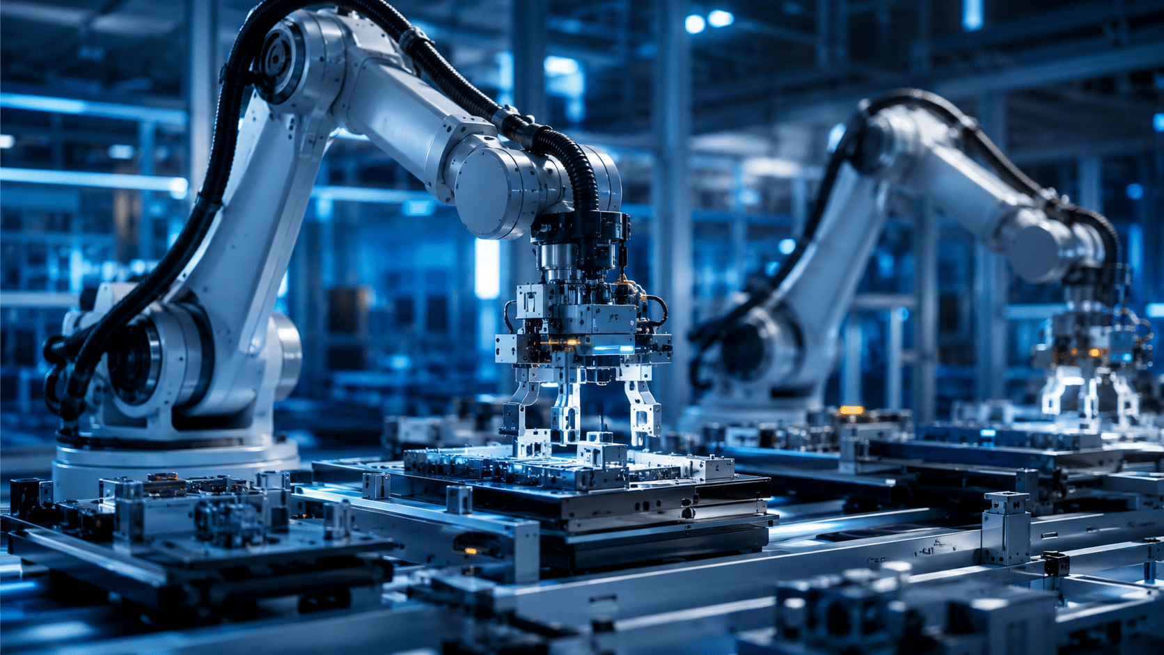 Robotik Anwendung mit präziser Drehachse und Schwenkantrieb